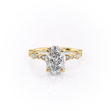 Oval Cut Moissanite Engagement Ring, Vintage Design