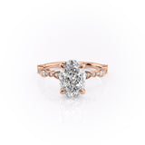 Oval Cut Moissanite Engagement Ring, Vintage Design