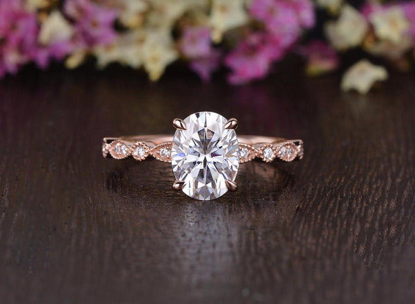Vintage moissanite wedding sets cheap