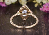 Oval Cut Moissanite Engagement Ring, Unique Vintage Halo Design