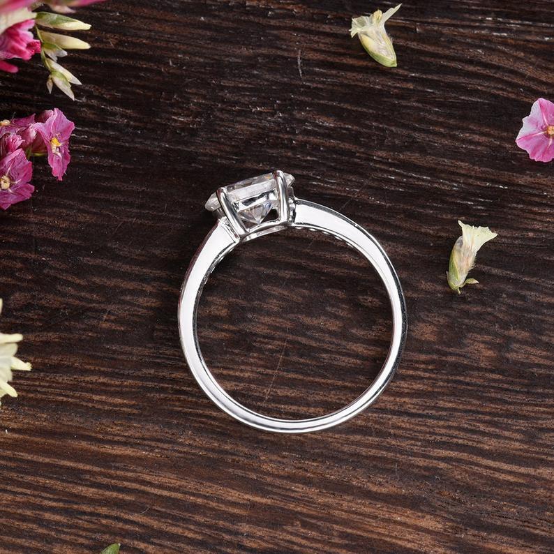 Oval Cut Moissanite Engagement Ring, Vintage Design