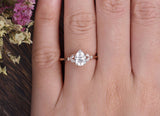 Pear Cut Moissanite Engagement Ring, Vintage Design