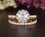 Vintage Style Bridal Ring Set, Round Cut