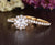 Vintage Style Bridal Ring Set, Round Cut
