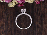 Round Cut Moissanite Engagement Ring, Delicate Vintage Design