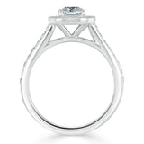 Cushion Cut Moissanite Halo Engagement Ring, Tiffany Style