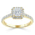 Asscher Cut Moissanite Engagement Ring, Classic Halo